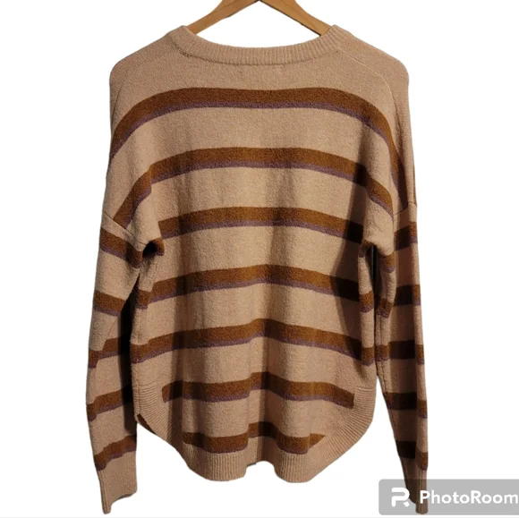 Madewell Westlake Striped Pullover Sweater Womens Small Multi Coziest Yarn Comfy - Picture 6 of 11